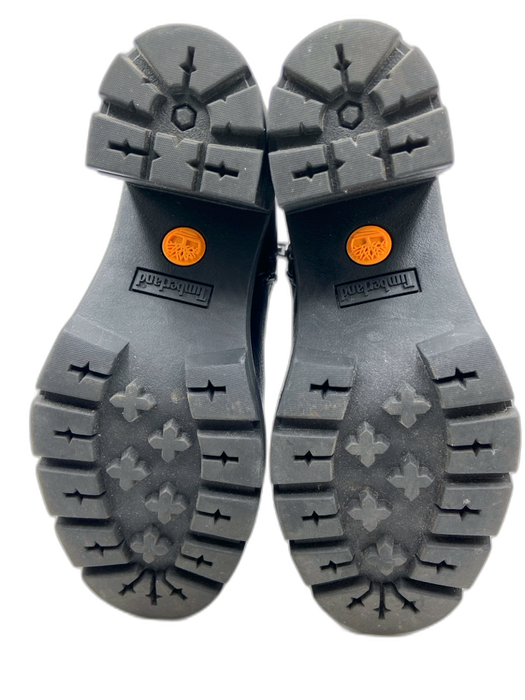 Timberland Shoe Size 8 Black Leather Block Heel Lug sole Side Zip Booties Black / 8