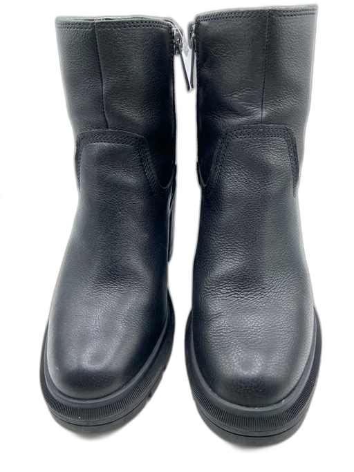 Timberland Shoe Size 8 Black Leather Block Heel Lug sole Side Zip Booties Black / 8