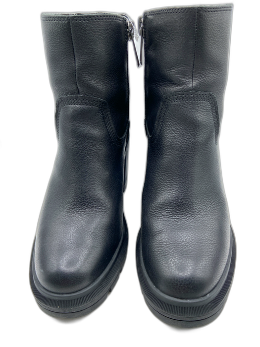 Timberland Shoe Size 8 Black Leather Block Heel Lug sole Side Zip Booties Black / 8