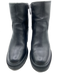 Timberland Shoe Size 8 Black Leather Block Heel Lug sole Side Zip Booties Black / 8