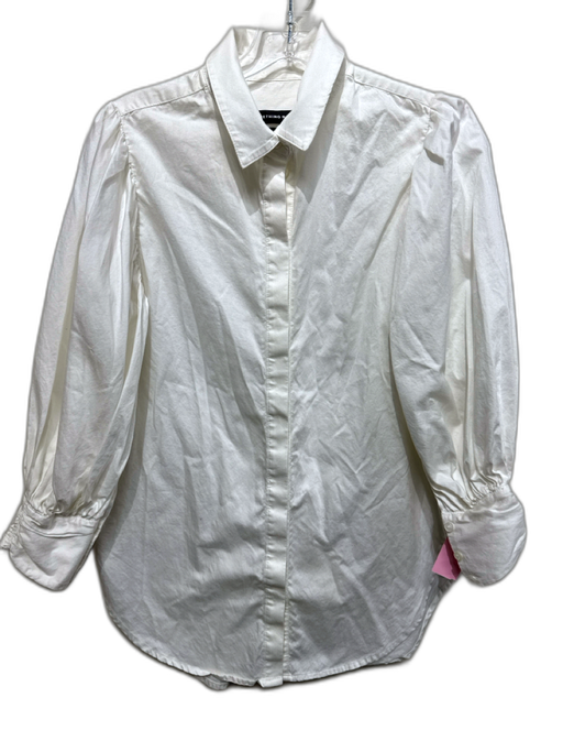 Something Navy Size XS White Cotton Long Sleeve Long Balloon Sleeve Top White / XS