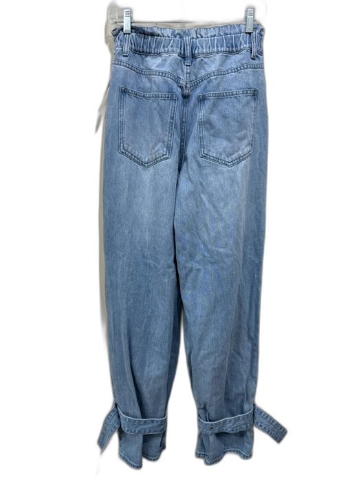 WeWoreWhat Size 27 Light Wash Cotton Denim Elastic Waist High Rise Tapered Jeans Light Wash / 27