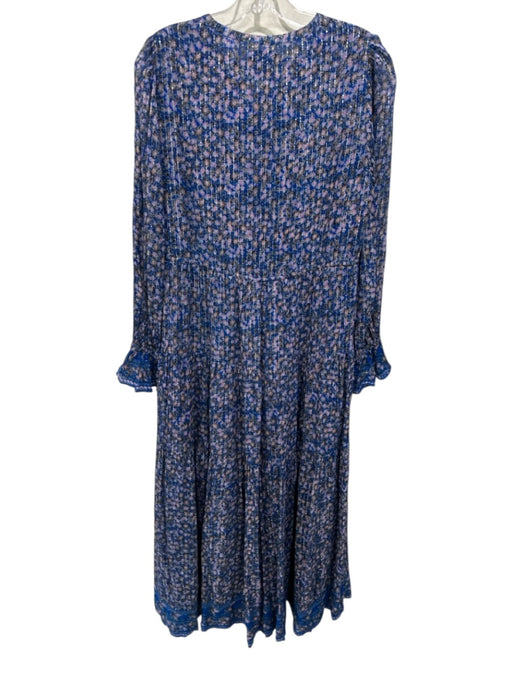 Saylor Size S Blue & Multi Viscose Blend Metallic Thread Floral Dress Blue & Multi / S