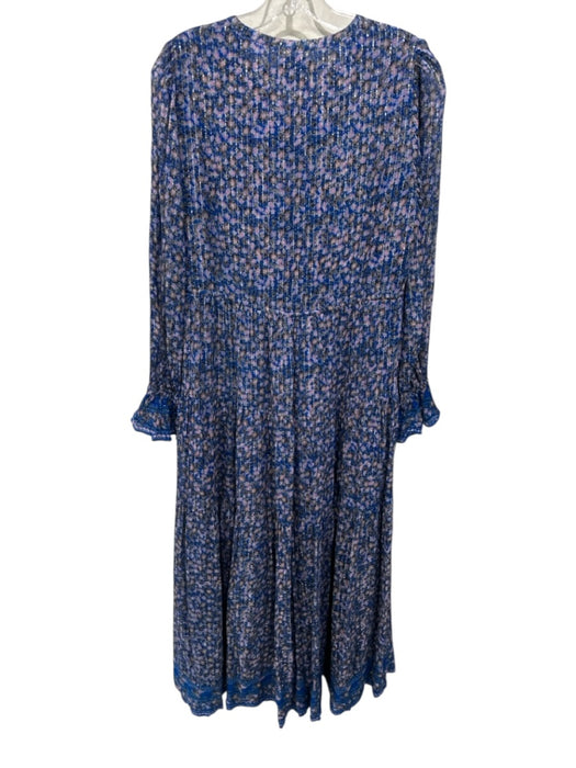 Saylor Size S Blue & Multi Viscose Blend Metallic Thread Floral Dress Blue & Multi / S