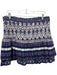 Sea New York Size L White & Purple Cotton Elastic Waist smocked Mini Skirt White & Purple / L