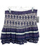 Sea New York Size L White & Purple Cotton Elastic Waist smocked Mini Skirt White & Purple / L