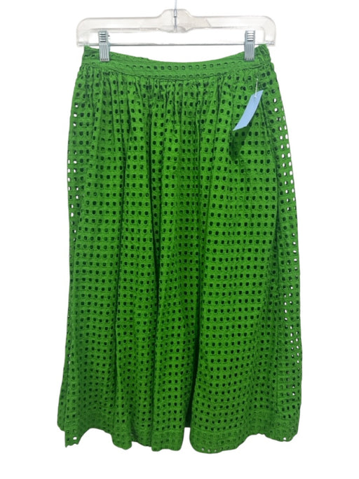 Kate Spade x Target Size XS Green Cotton Square Eyelet Elastic Back Midi Skirt Green / XS