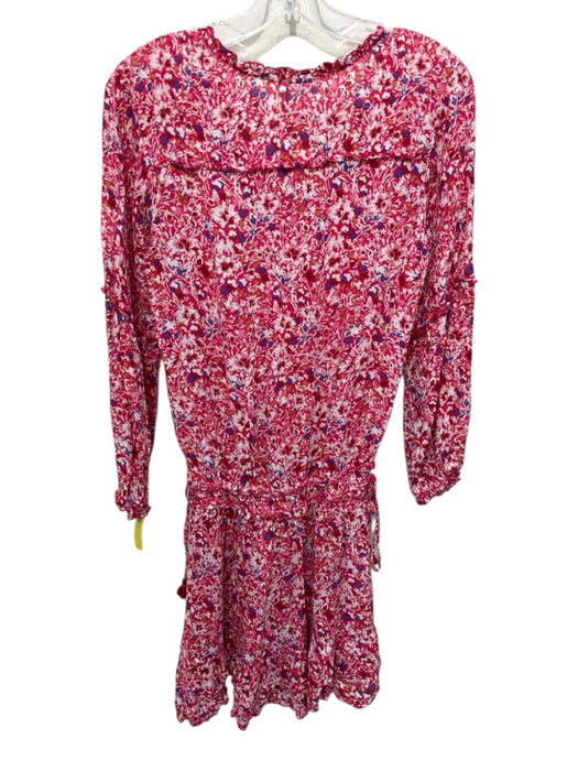 Poupette St. Barth Size Small Red, Pink, Purple Viscose Long Sleeve Floral Dress Red, Pink, Purple / Small