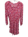 Poupette St. Barth Size Small Red, Pink, Purple Viscose Long Sleeve Floral Dress Red, Pink, Purple / Small