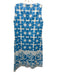 J Mclaughlin Size 6 Light blue & white Cotton Blend Sleeveless Floral Dress Light blue & white / 6