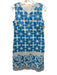 J Mclaughlin Size 6 Light blue & white Cotton Blend Sleeveless Floral Dress Light blue & white / 6