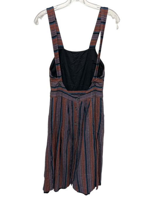 The Korner Size Small Orange, Purple, Teal Cotton & Linen Sleeveless Dress Orange, Purple, Teal / Small