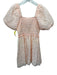 English Factory Size Small Orange & White Polyester Short Balloon Sleeve Dress Orange & White / Small