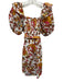 Cleobella Size Medium Brown, Pink, Yellow Cotton Short Balloon Sleeve Dress Brown, Pink, Yellow / Medium