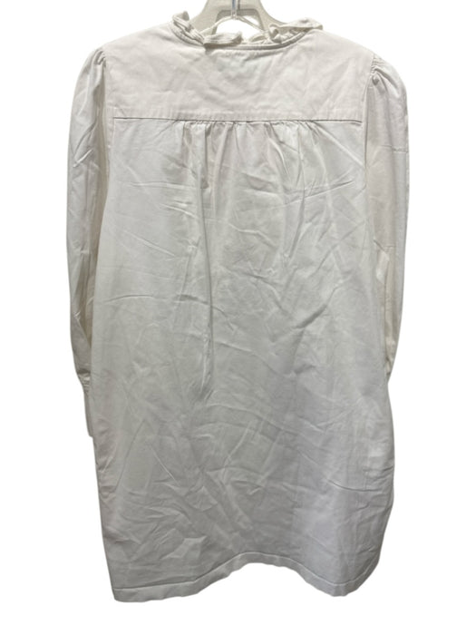 Pomander Place Size XXL White Cotton Blend Long Sleeve Quarter Button Dress White / XXL