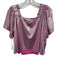 Queen of Sparkles Size L/XL Pink Polyester Blend Smocked Short Sleeve Short Set Pink / L/XL