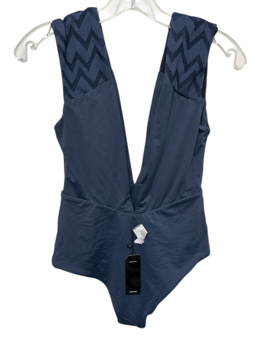 Tavik+ Size Medium Navy Blue Polyester Blend Sleeveless Zig Zag V Neck swimwear Navy Blue / Medium