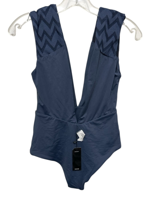 Tavik+ Size Medium Navy Blue Polyester Blend Sleeveless Zig Zag V Neck swimwear Navy Blue / Medium
