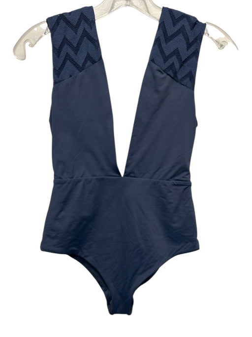 Tavik+ Size Medium Navy Blue Polyester Blend Sleeveless Zig Zag V Neck swimwear Navy Blue / Medium