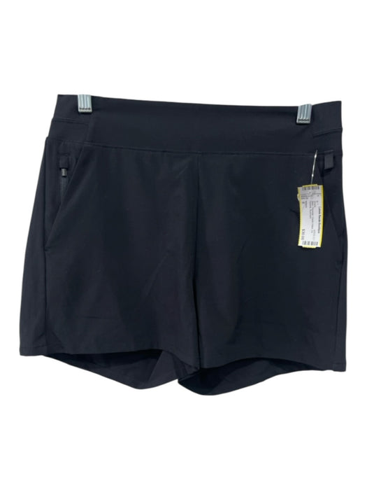 Athleta Size 6 Black Polyester Elastic Waist Zip Pockets Shorts Black / 6