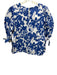 Hyacinth House Size Large Blue & White Cotton Blend Short Puff Sleeve Floral Top Blue & White / Large