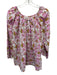 SZ Block Prints Size Medium pink, yellow, blue Cotton Long puff sleeve Top pink, yellow, blue / Medium