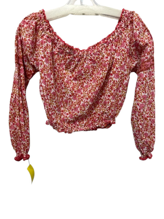Poupette St. Barth Size Medium Red, Pink, Yellow Cotton Long Sleeve Floral Top Red, Pink, Yellow / Medium