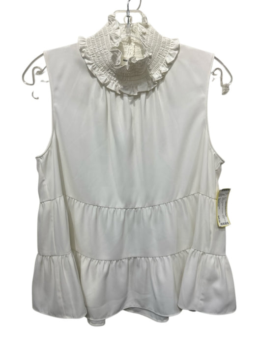 Amanda Uprichard Size Medium White Polyester Sleeveless Tiered Top White / Medium