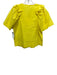 Sea New York Size 6 Canary Yellow Cotton Blend Short Sleeve Ruffles V Neck Top Canary Yellow / 6