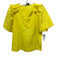 Sea New York Size 6 Canary Yellow Cotton Blend Short Sleeve Ruffles V Neck Top Canary Yellow / 6