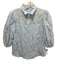 Amanda Uprichard Size Small Light Blue Half Puff Sleeve Floral Jacquard Top Light Blue / Small