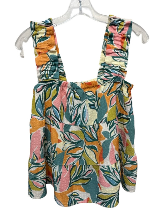 THML Size Small Green, Pink, Orange & Black Polyester Blend Sleeveless Top Green, Pink, Orange & Black / Small