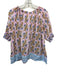 SZ Block Prints Size Medium Pink, Blue, Green Cotton Long Sleeve Floral Top Pink, Blue, Green / Medium