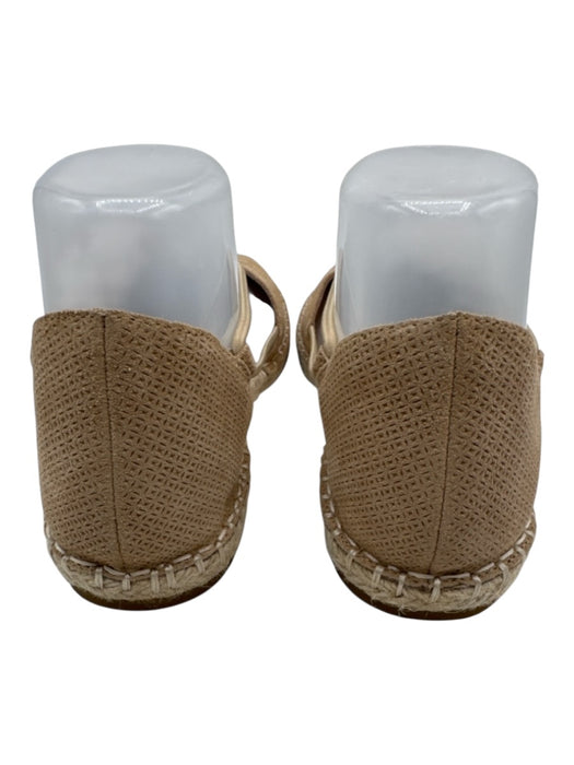 Eileen Fisher Shoe Size 6.5 Beige Leather Upper Strappy embossed Flat Espadrille Beige / 6.5