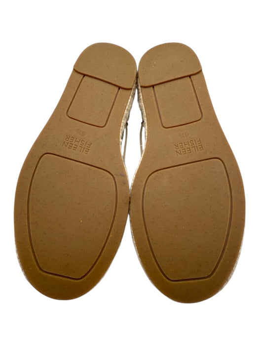 Eileen Fisher Shoe Size 6.5 Beige Leather Upper Strappy embossed Flat Espadrille Beige / 6.5