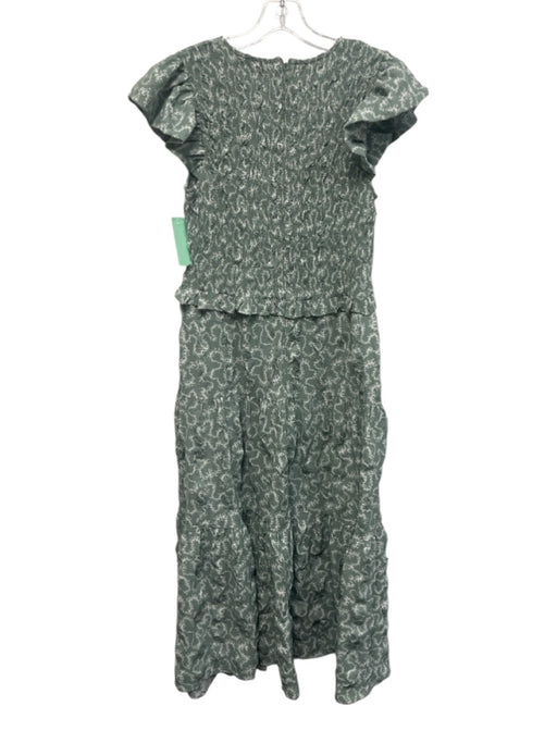 Sea New York Size 4 Seafoam Green & White Polyester Ruffle Cap Sleeve Dress Seafoam Green & White / 4