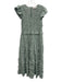 Sea New York Size 4 Seafoam Green & White Polyester Ruffle Cap Sleeve Dress Seafoam Green & White / 4