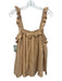 A Piece Apart Size 6 Peach Cotton Sleeveless Ruffle Detail 1/4 Button Top Peach / 6