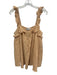 A Piece Apart Size 6 Peach Cotton Sleeveless Ruffle Detail 1/4 Button Top Peach / 6