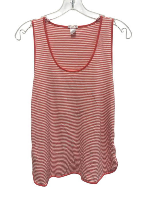 Lake Size S Pink & White Pima Cotton Sleeveless Horizontal Stripe Tank Top Pink & White / S