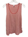 Lake Size S Pink & White Pima Cotton Sleeveless Horizontal Stripe Tank Top Pink & White / S