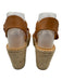 Soludos Shoe Size 8 Tan & beige Leather Raffia Base Whipstitch Platform Sandals Tan & beige / 8