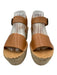 Soludos Shoe Size 8 Tan & beige Leather Raffia Base Whipstitch Platform Sandals Tan & beige / 8