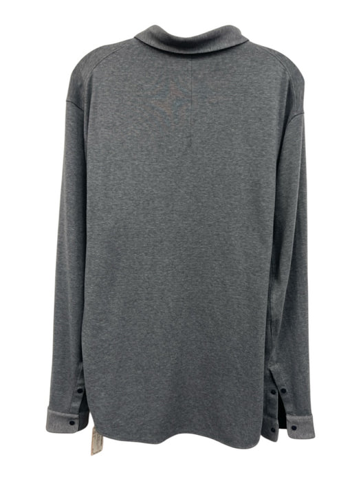 Lululemon Size XL Gray Cotton Blend Solid Snap Buttons Men's Long Sleeve Shirt Gray / XL