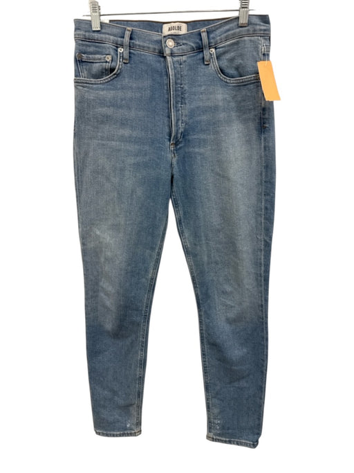 Agolde Size 27 Light Wash Cotton Denim Zip Fly High Rise distressed Jeans Light Wash / 27