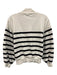 Frame Size S White & Black Cotton High Neck Stripe Puff 1/2 Sleeve Sweater White & Black / S