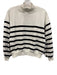 Frame Size S White & Black Cotton High Neck Stripe Puff 1/2 Sleeve Sweater White & Black / S