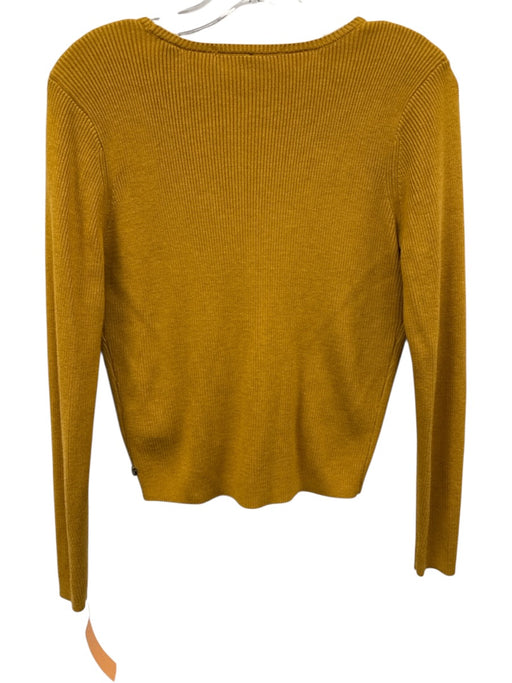 Scotch & Soda Size XS Mustard Yellow Viscose & Acrylic Rib Knit Cardigan Mustard Yellow / XS