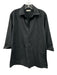Ann Mashburn Size L Black Cotton 3/4 Sleeve Collar Split Neck Top Black / L