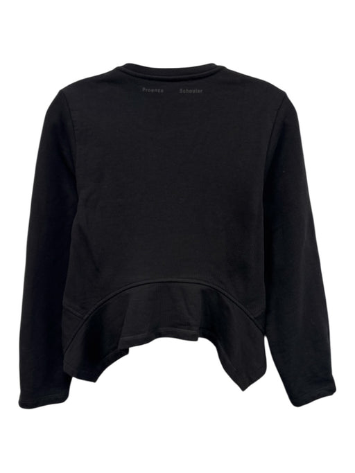 Proenza Schouler White Label Size S Black Cotton Long Sleeve Flare Hem Sweater Black / S